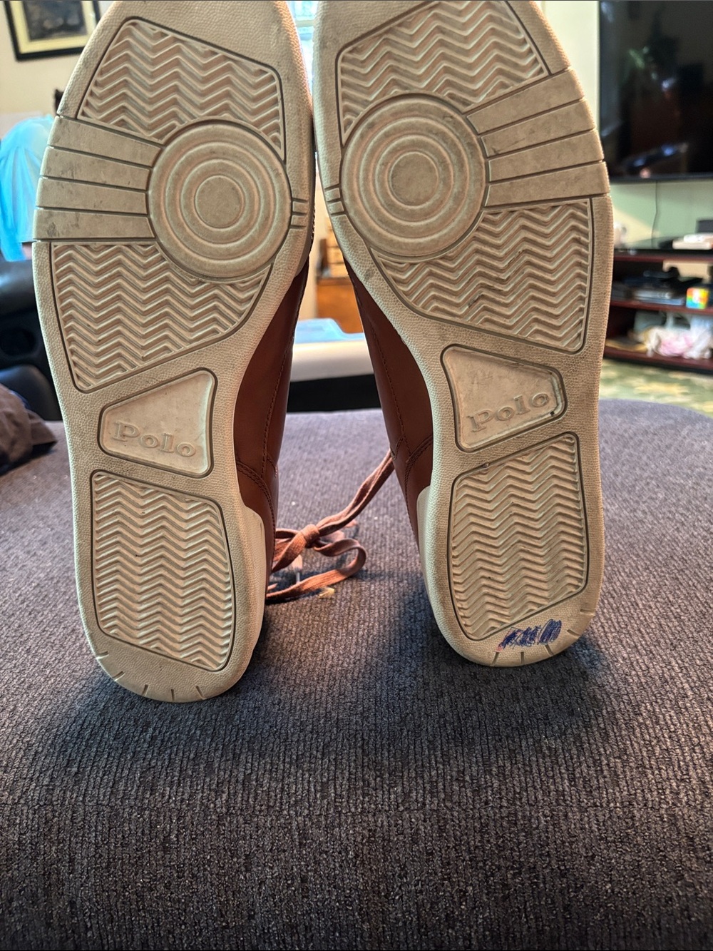 Polo by Ralph Lauren Brown Leather Lace-Up Sneakers - Picture 5 of 5